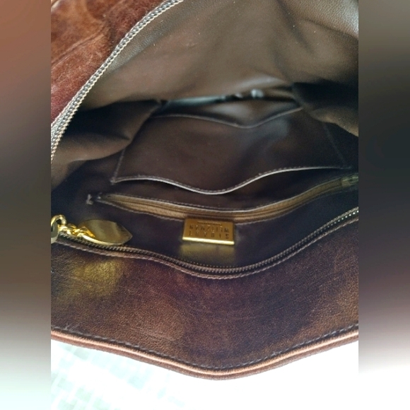 STUART WEITZMAN Brown Suede Leather Bucket Shoulder Bag Made in Spain - Picture 4 of 8